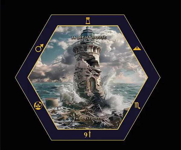 Illustrated hexagonal card from The Creatrix Prophecy