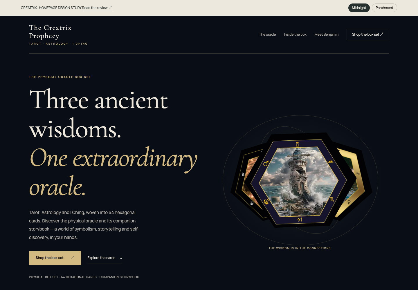 Preview of the saved current Creatrix homepage